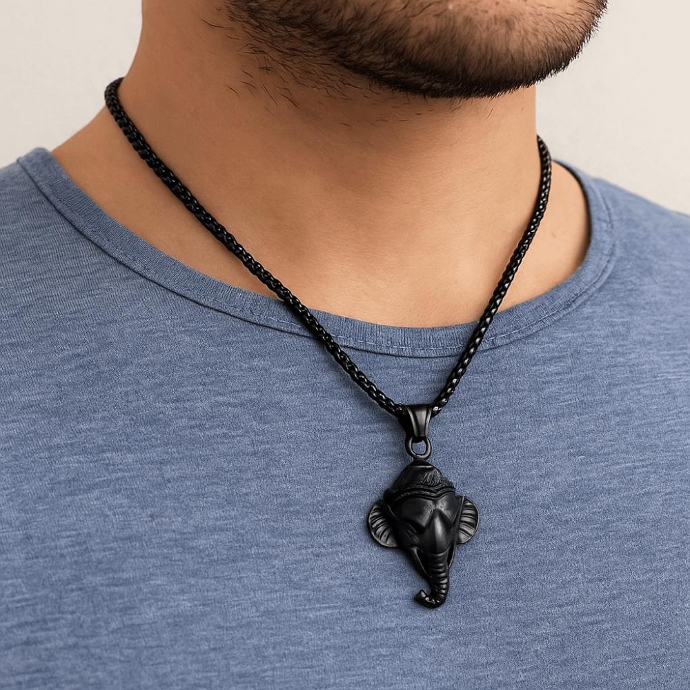 Rock Punk Elephant Necklace Elephant Head Sweater Necklace Pendant with Chain  Daily Wear