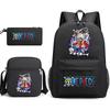 One Piece Luffy Anime Print Student Backpack Set 3 In 1 School Bag for Boys Girls with Pencil Case Tote Shoulder Bag