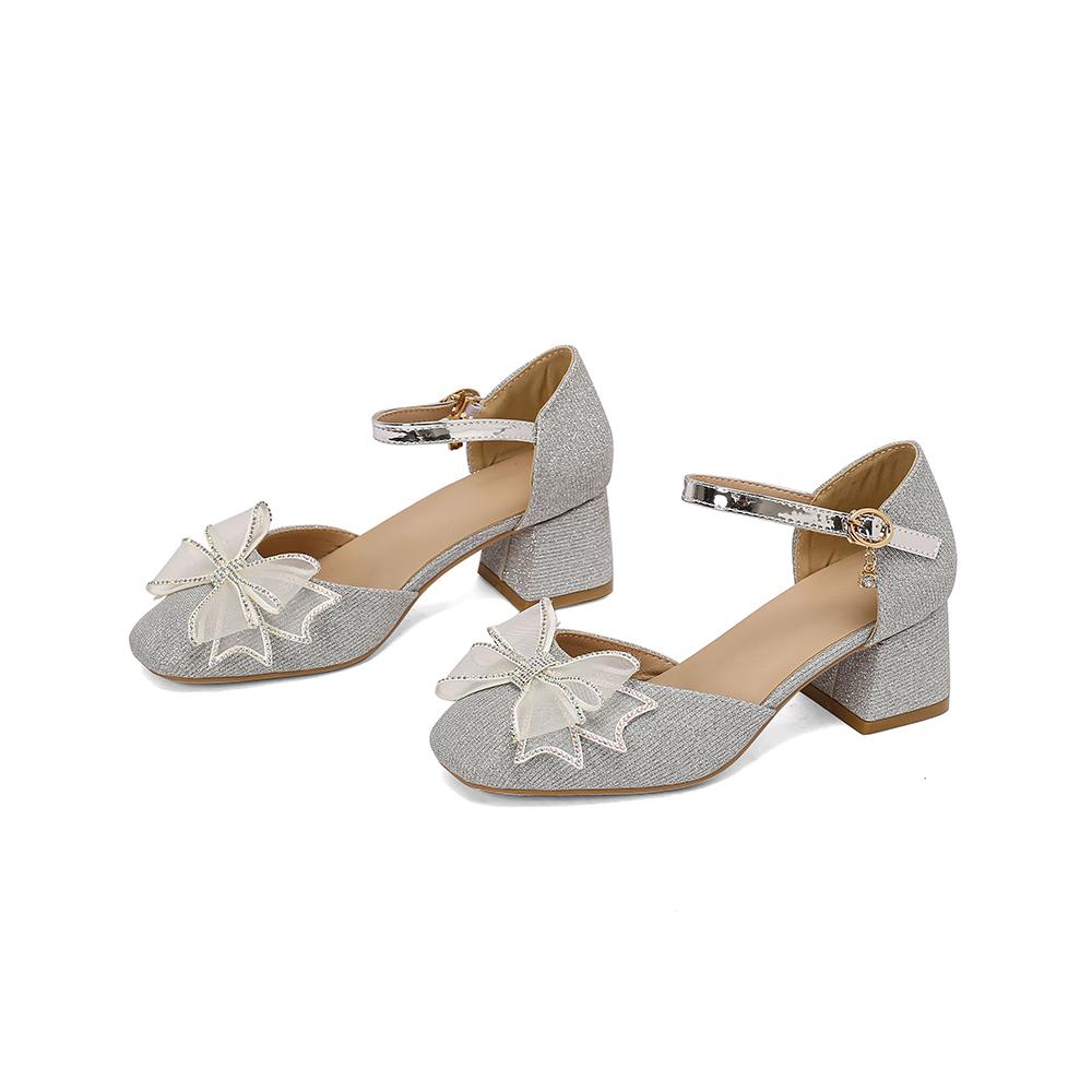 Gold Silber Frauen Sandalen Med Heel Kleine Große größe 33 52