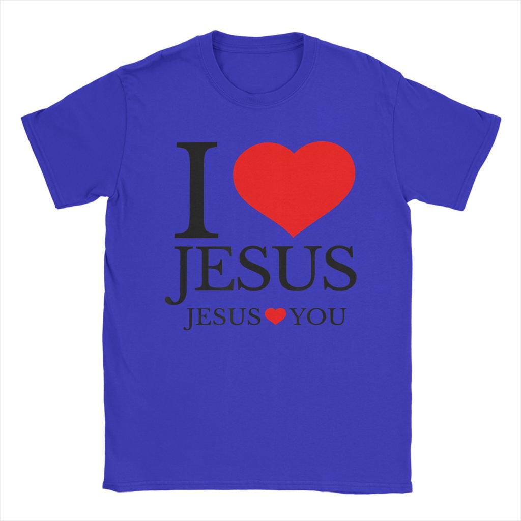 I LOVE JESUS JESUS LOVES YOU CHRISTIAN T Shirt Summer Funny T Shirts Cotton Hipster Tee Shirt For Men Short Sleeve Casual Tees