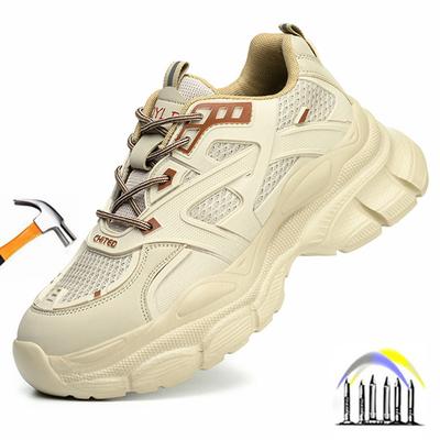 Modische Sicherheitsschuhe für Damen Bequeme Arbeits-Sneaker Industrielle Sicherheitsstiefel mit Stahlkappe Leichte Sommer-Arbeitsschuhe