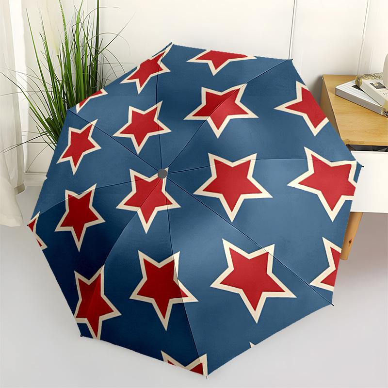 1 pièce Parapluie Pliant Mode Étoiles Cercle Ouverture/Fermeture Automatique avec 8 Baleines, Coupe-Vent Portable, Usage Quotidien168