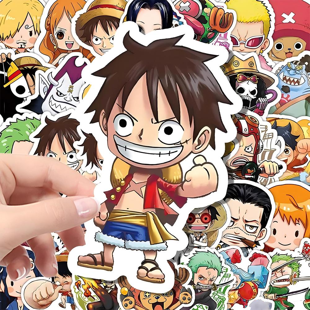 100pcs One Piece Cute Cartoon Stickers DIY Skateboard Phone Case Laptop Motorcycle Waterproof Cool Anime Sticker Decals Toy