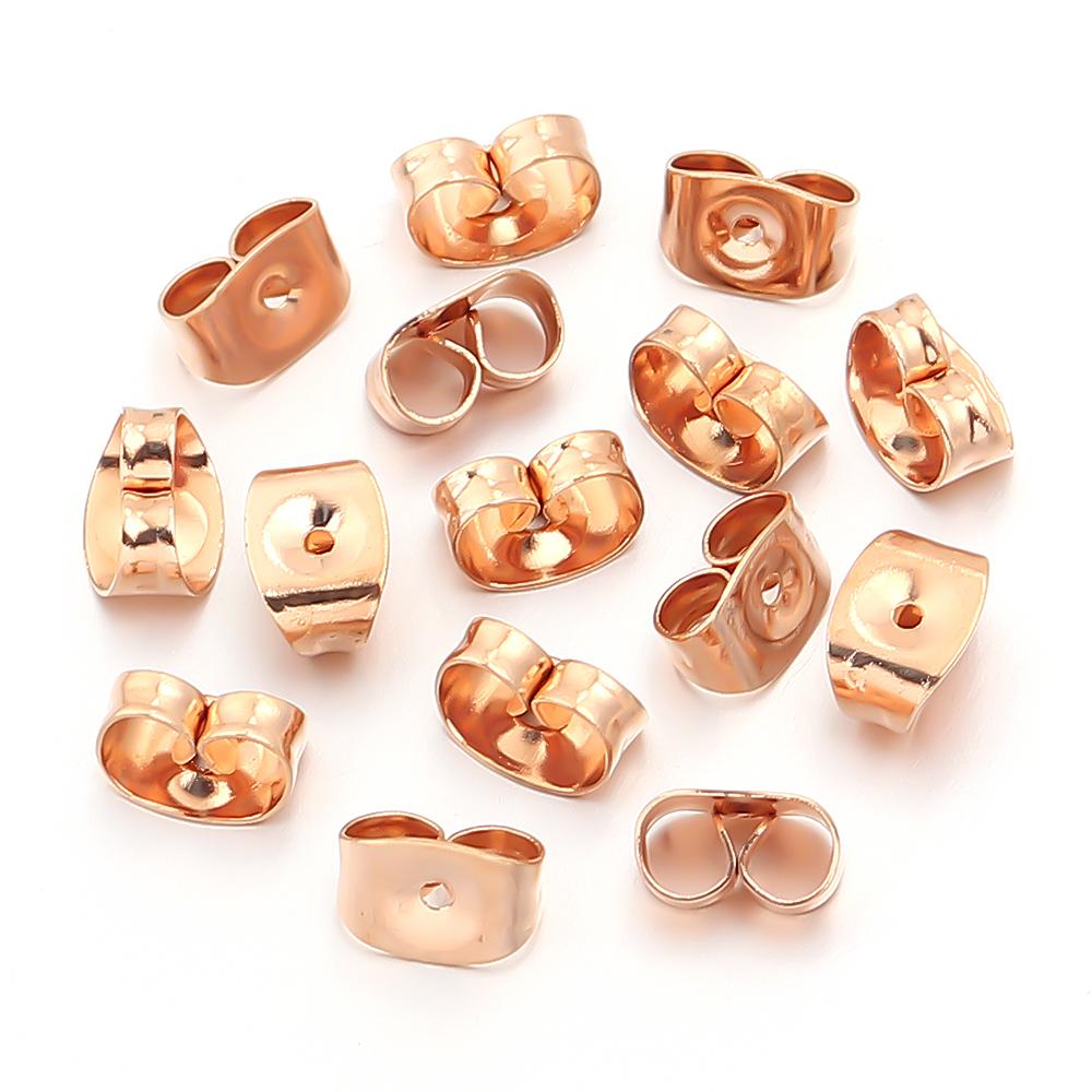100-200 Stück 4,5x6mm Edelstahl Schmetterling Ohrring Sicherheitsverschluss Metall Ohrstecker Für Schmuckherstellung DIY Ohrring Zubehör