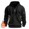 Men'S Autumn And Winter Sweater Men'S Fleece Heavy Hooded Zipper Multi-Pocket Pullover Men'S Sports Casual Jacket
