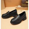 Loafers women's 2025 autumn new British soft leather soft sole comfortable versatile one-pedal small leather shoes casual single shoes