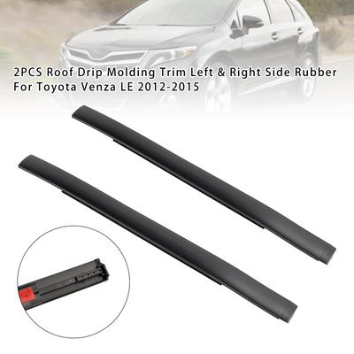 2PCS Roof Drip Molding Trim Left & Right Side Rubber For Toyota Venza LE 2012-2015