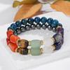 Natural Crystal Bracelet, Black Gallstones, Blue Phosphorus Grey, Beaded Bracelet, Bohemian Bracelet, Jewelry