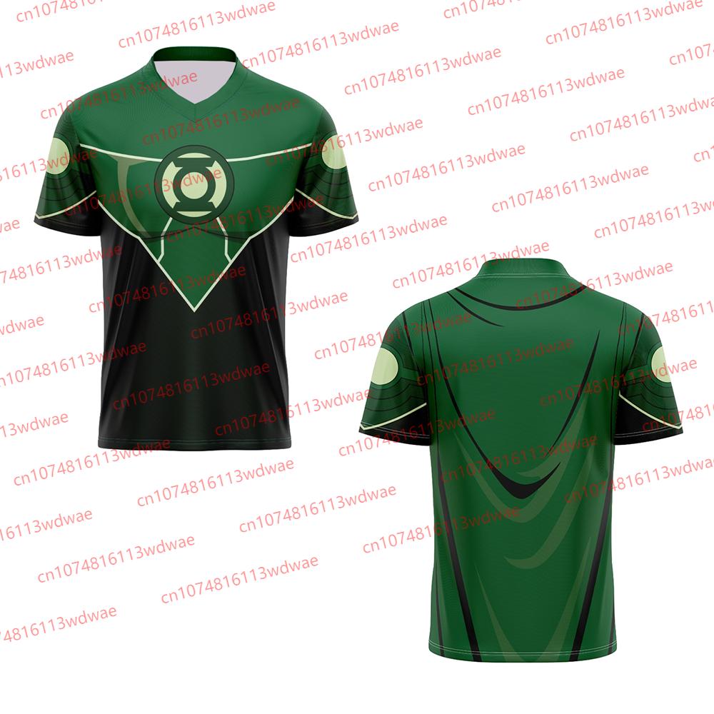 26 Men Skinny T-Shirt Jogger Sports Quick-Drying Green Lantern  Fitness Suit Justice League Kit Fitness Jersey Superhero Gym Tee S