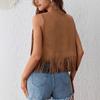 Women's Sleeveless Fringe Vest Casual Bohemian Style Layering Piece