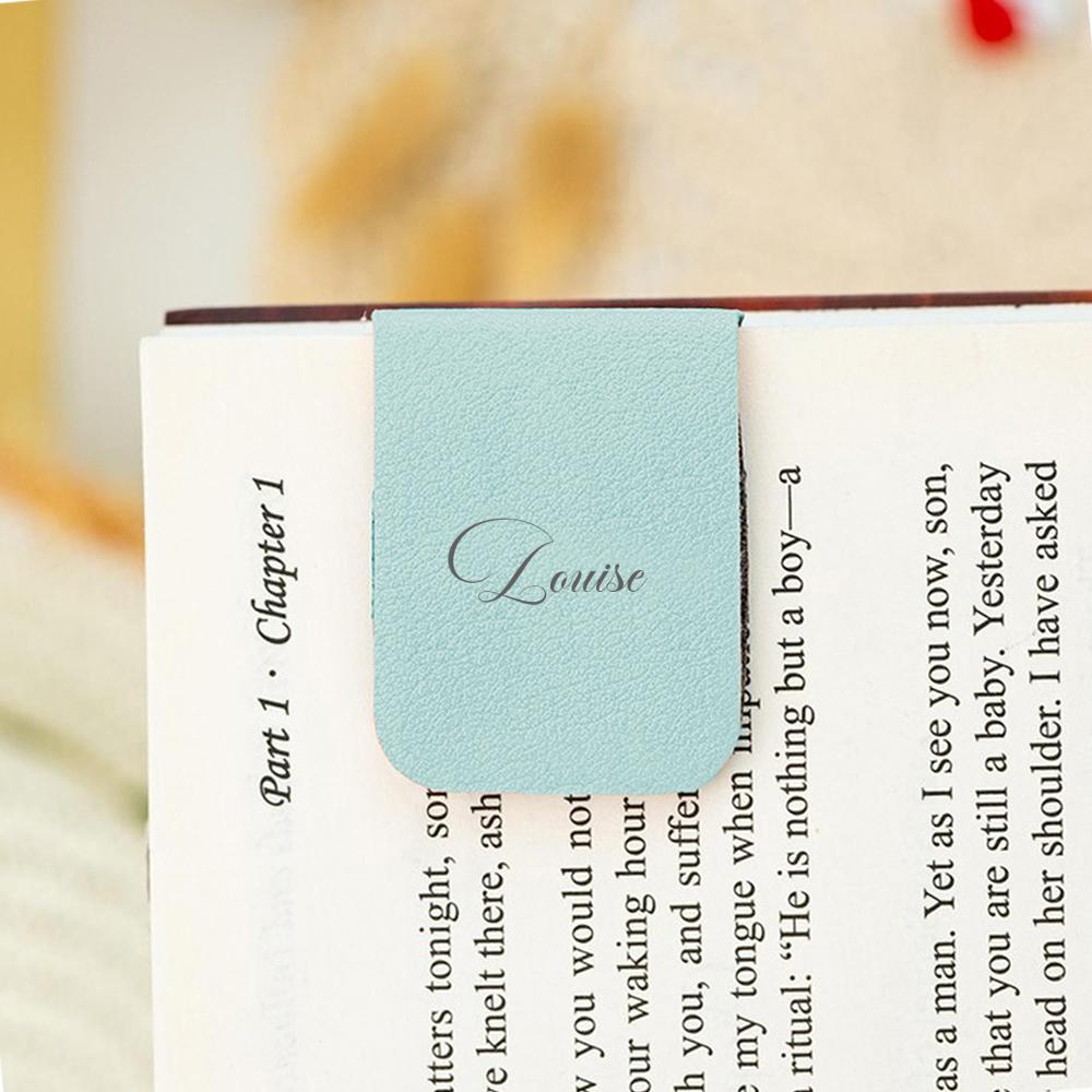 1pc Name Bookmark with nice word,Custom Leather nice word Bookmark,Personalized Magnetic Bookmark,Book Lover Birthday Gift SJ261-aqua blue