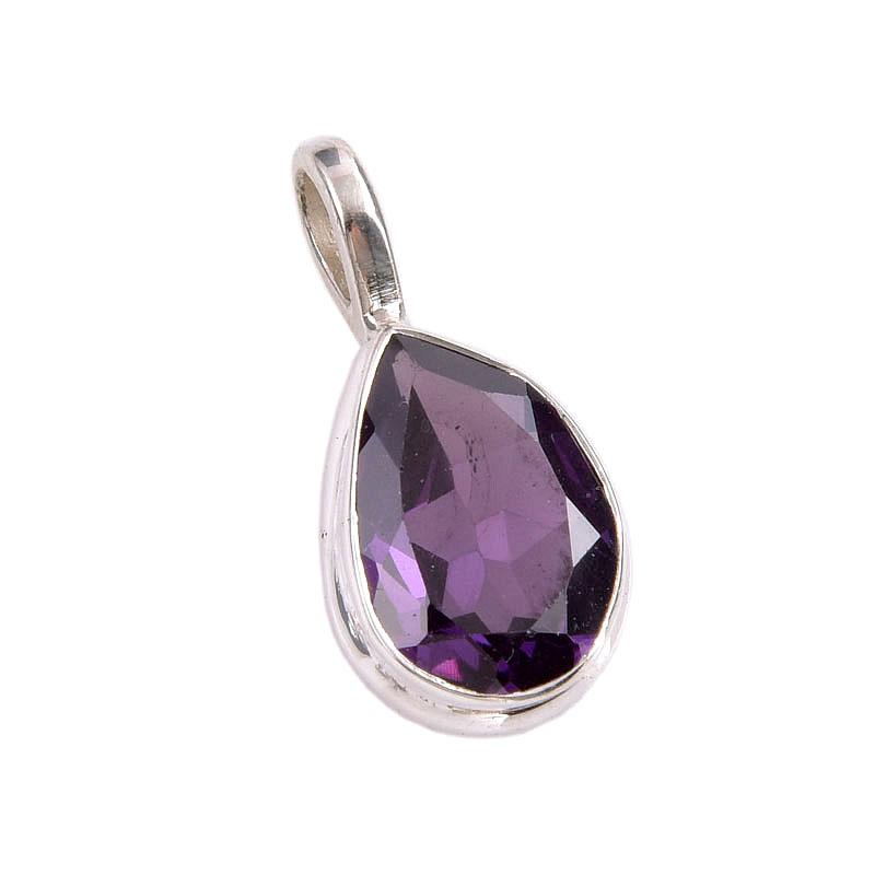 Pietră prețioasă Alexandrit naturală Lucrat manual Argint Sterling 925 Masiv Pandantiv 1" w6p53