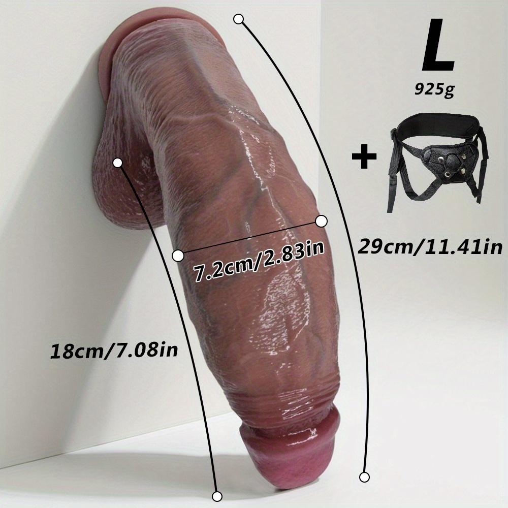 Realistic Giant Flexible Wearable Dildo – 11.41" Dual-Density Silicone with Suction Cup & Harness Use, Lifelike Penis for G-Spot, Clitoral & Anal Play