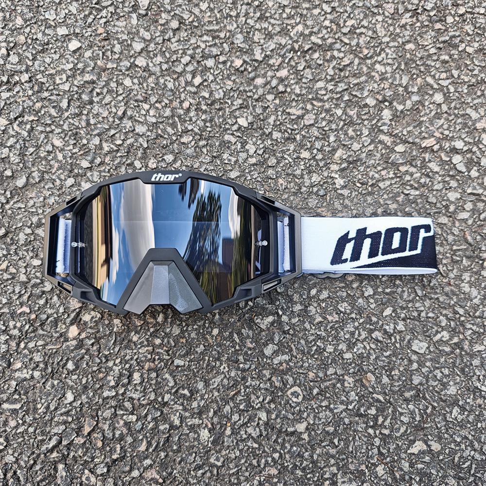 Off-road motorcycle Thor sunglasses goggles outdoor riding goggles ski sports wind and sand protection Black Frame Black Film LS