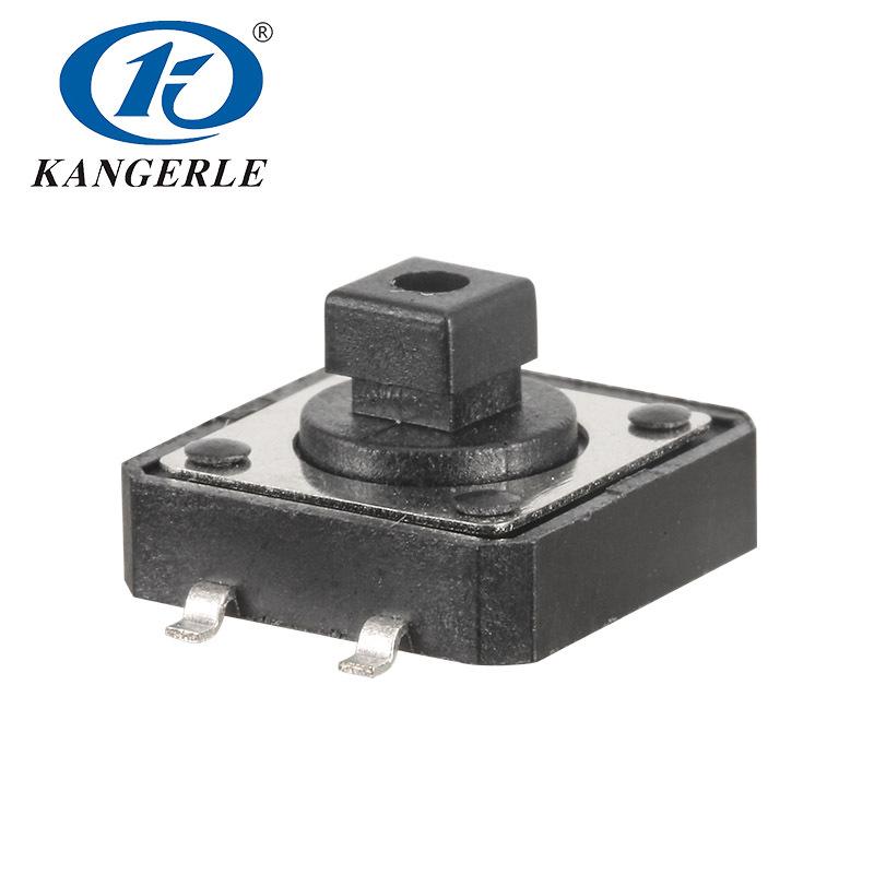 Black Eco-Friendly 12x12 Multi-Height Direct Plug-in 4-Pin Tactile Button Switch