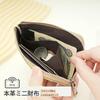mini wallet L-shaped round zipper genuine leather cowhide mini wallet Thin thin compact light small wallet coin purse wallet ladies men's wallet (mint