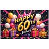 Birthday Party Backdrop Typography 60th Birthday Background Birthday Event Background Golden Text For Family Party