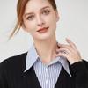 Pointed collar striped shirt fake collar, women's versatile decoration collars blue and white stripes sweater collar
