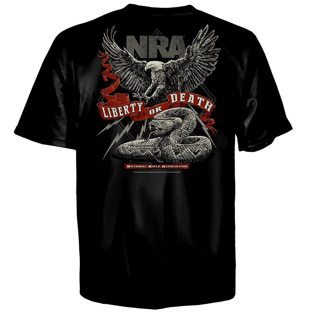 Licensed NRA Liberty Or Death Men s Black T-Shirt S NEW M