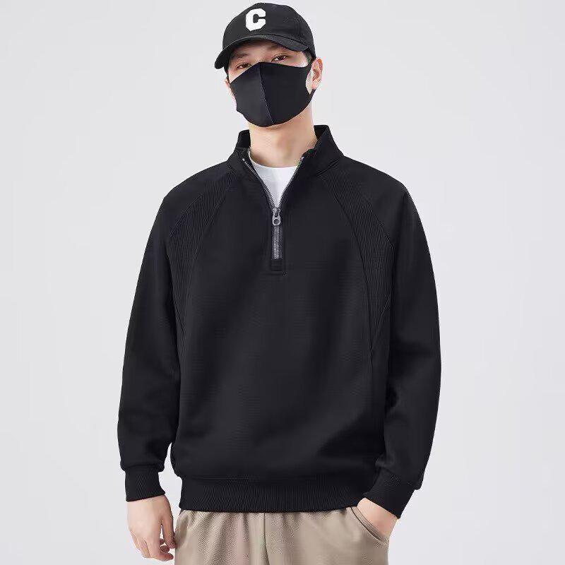 Heren Hoodie met Halve Rits - Trendy Harajuku Stijl, Veelzijdig & Artistiek