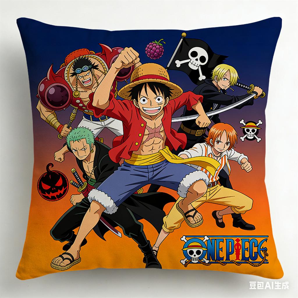One Piece Pillow Cover Anime Fan Favorite Character Print Decorative Pillowcase for Bedroom Living Room and Anime Enthusiasts