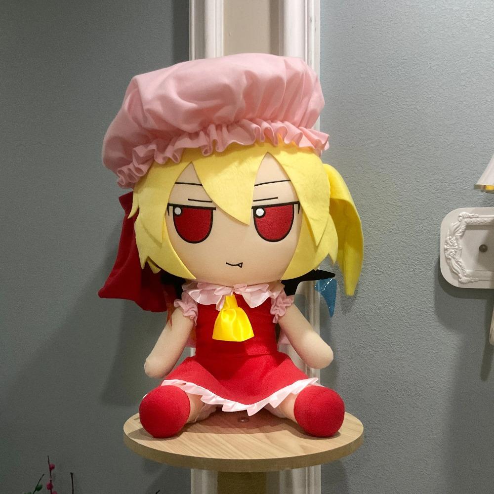 50cm Touhou Project Flandre Scarlet Anime Kawaii Girl Fumo Figure Plush Model Cartoon Sitting Posture Pillow Plushie Xmas Gift