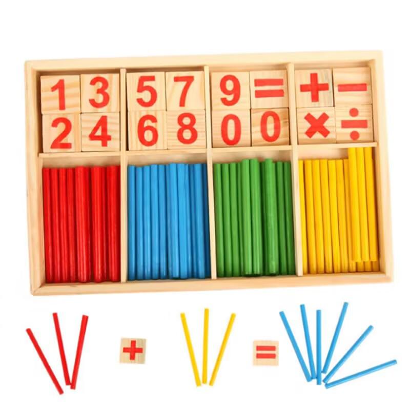 Wooden Arithmetic Counting Sticks for Early Math Education