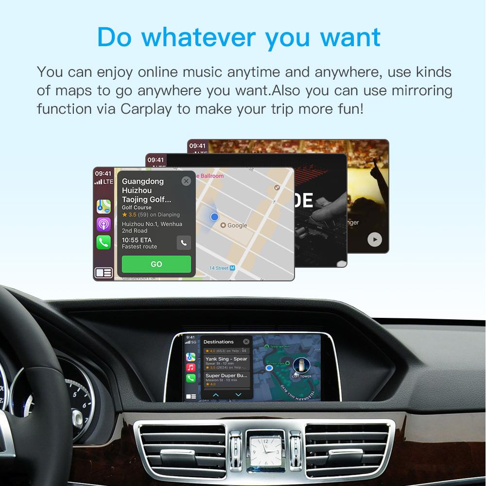 Wireless Carplay Android Auto For M-ercedes Ben-z A B C E CLA GLA GLK ML NTG4.5 System Becker Interface Module Navigation