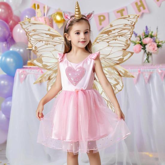 Yousheng Fairy Wing for Girls Women Organza Angel Wings Halloween Butterfly Cosplay Costume for Cosplay Party Accessory