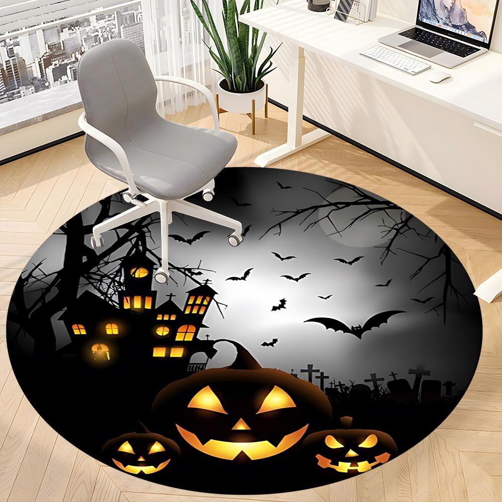 1pc Halloween Decorations Chair Carpet for Office Non-Slip, Machine Washable Rug for Office, Room - Holiday Decor, Machine Made yy251016073