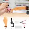 Nail Training Fake Hand Adjustable Acrylic Nail Mechanical Practice Dummy Finger with Finger Base for Nail Art Beginner Practice