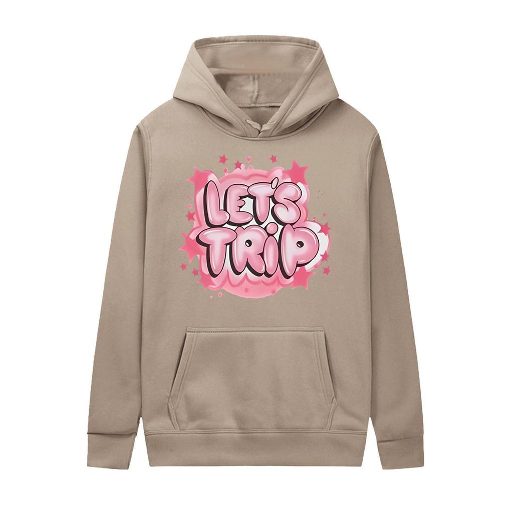 Unisex Kapuzenpullover mit Cartoon-Muster – Fleece, Mehrfarbig, Herbst/Winter Schwarzer Hoodie