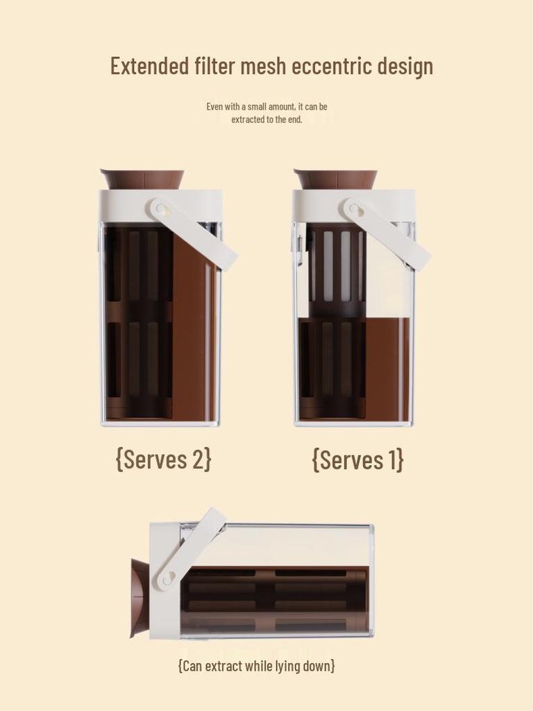 Tragbare Kaltaufguss-Kaffee- & Tee-Karaffe - Großes Fassungsvermögen, Kühlschrankfertig