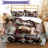 3PC Custom Name Winter Wonderland Critter Bedding Set Printed Bedding Set Duvet Cover Closure Includes 1 Duvet Cover & 2 Pillowcases for All Seasons B