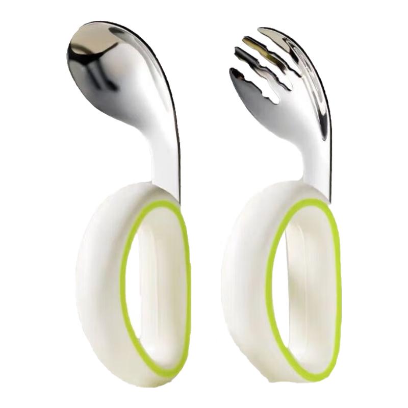 

Licheers 316 Stainless Steel Baby Self-Feeding Training Spoon