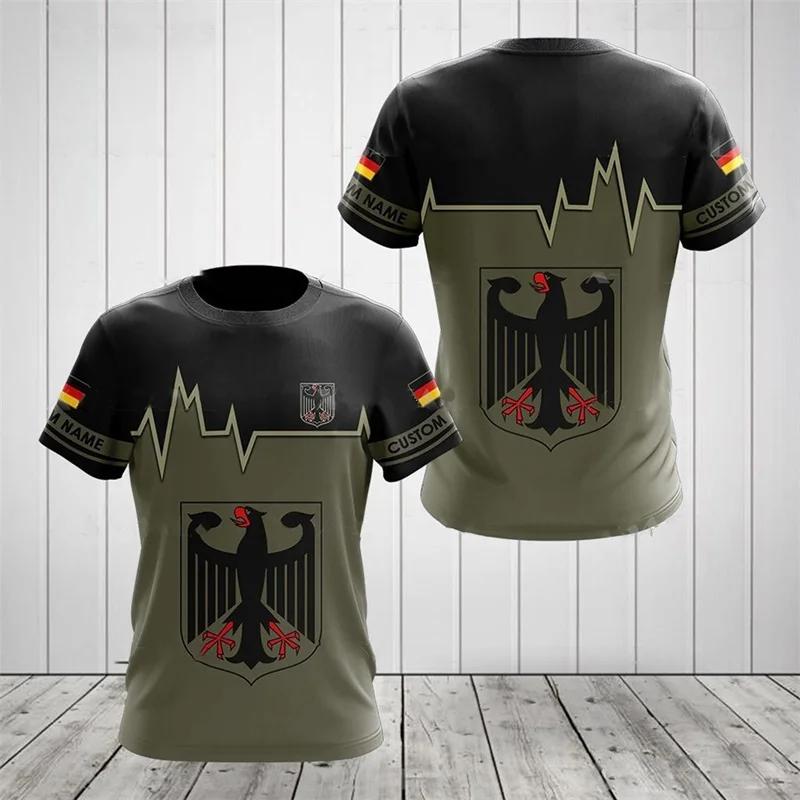 Deutscher Adler Deutschland 3D-Druck Nationalflagge Unisex Herren Damen MMA Kickboxen Muay Thai T-Shirt Schnelltrocknend Kurzarm Streetwear Retro Vintage Oberteil Tee