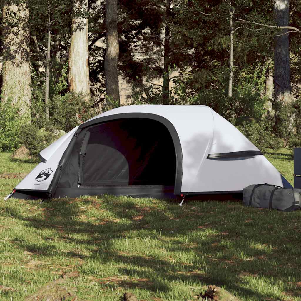 Dome Camping Tent for 1 Person White Blackout Waterproof