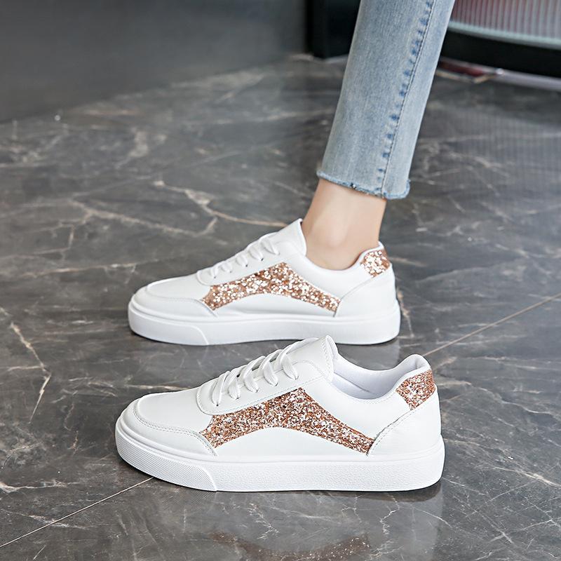 Little White Shoes Women's 2025 New Popular Spring Breathable Thin Thick Sole Lightweight with Skirt Sports and Leisure Board Shoes