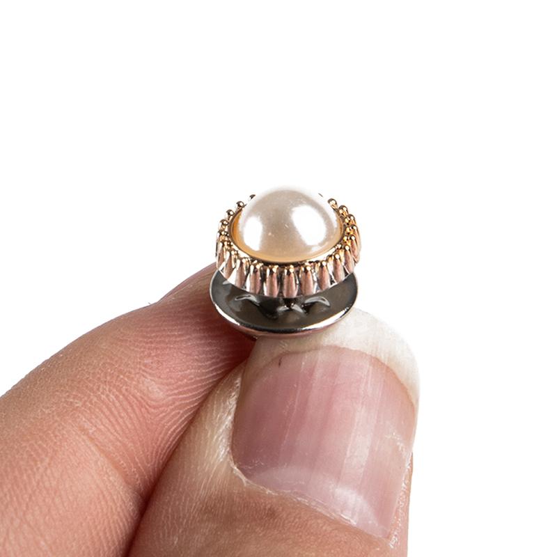 10Pcs Button Brooch Set  Pearl  Pin Coat Clothes Accessories