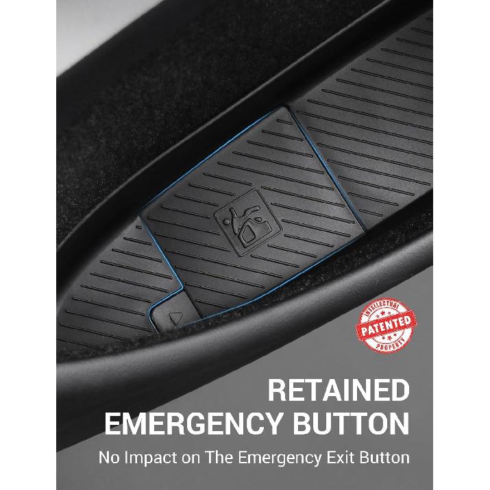 BASENOR 2026 2025 2024 Tesla Model 3 Door Side Storage Box, Door Pocket Liners, TPE Front & Rear Side Organizer Tray Protector Liner For Model 3