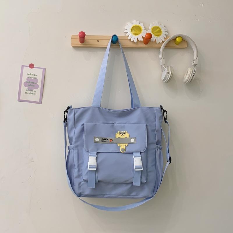 Student cloth bag Large capacity tote bag Trend casual shoulder bag Crossbody bag Commuter handbag Water-proof