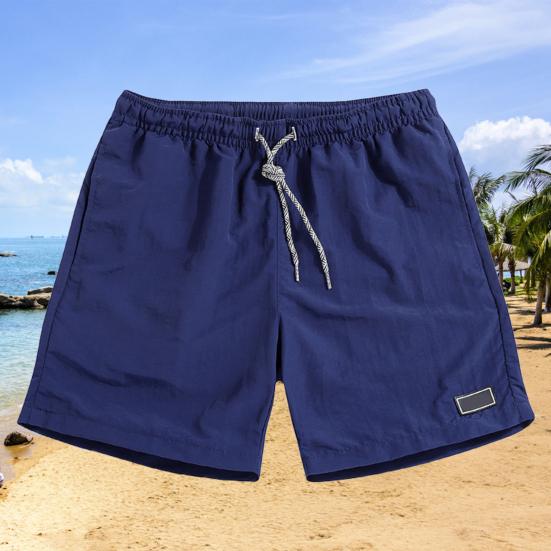 Spodenki Jednokolorowe Luźne Męskie Mężczyźni Ze Sznurkiem Elastyczna Talia Spodenki na Sport