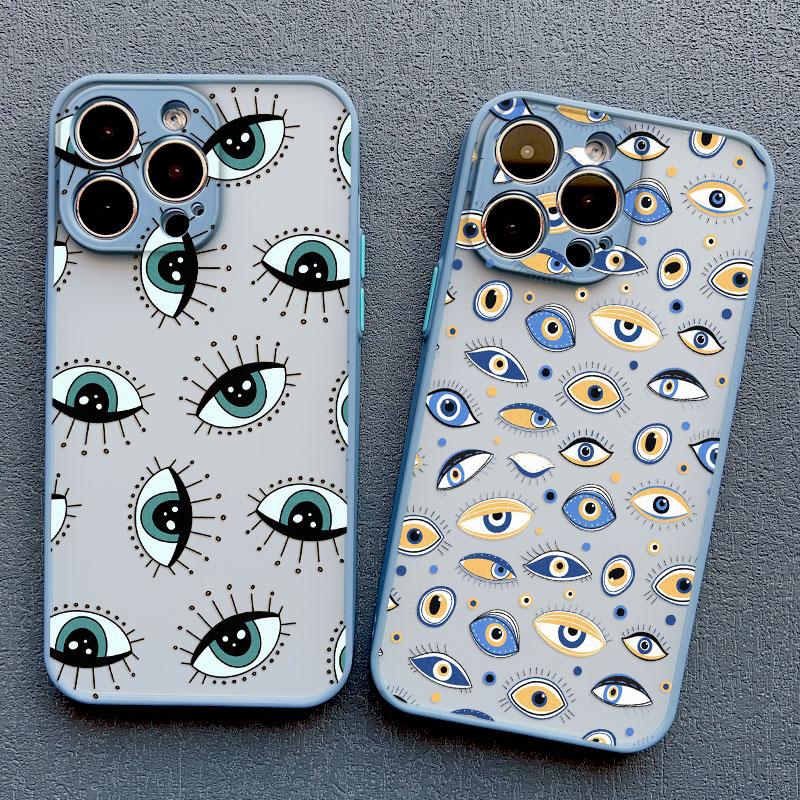 Creative Eyes Eyelash Phone Case For iPhone 11 12 13 Mini Pro Max 15 Pro Max 14 16 Pro Max Plus X XS XR 7 8 Plus SE2 Back Covers