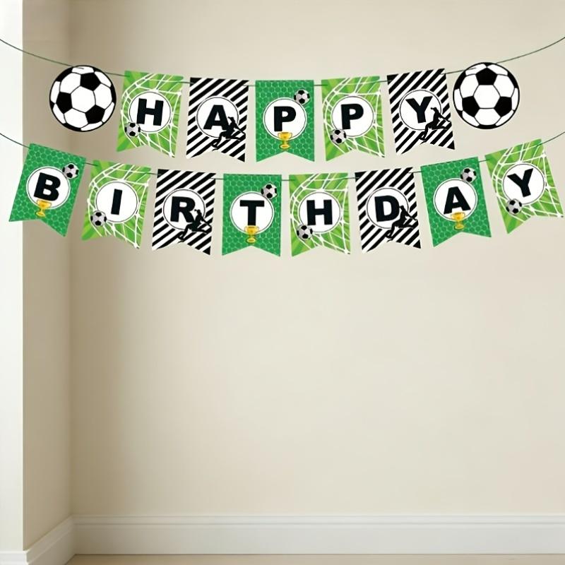 1 Set Fußball Happy Birthday Papierbanner Girlanden Schule Sport Fußball Thema Kinder Jungen Geburtstagsparty Wimpelkette Babyparty