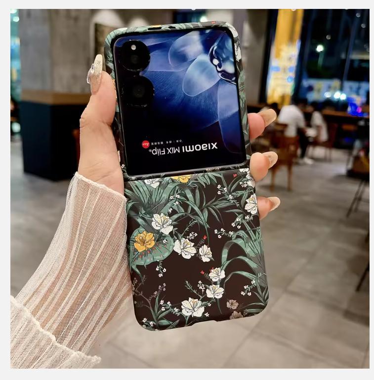 

Чехол для телефона с твердым корпусом и цветочным узором для XiaoMi Mix Flip, защитный чехол для ПК For XiaoMi Mix Flip
