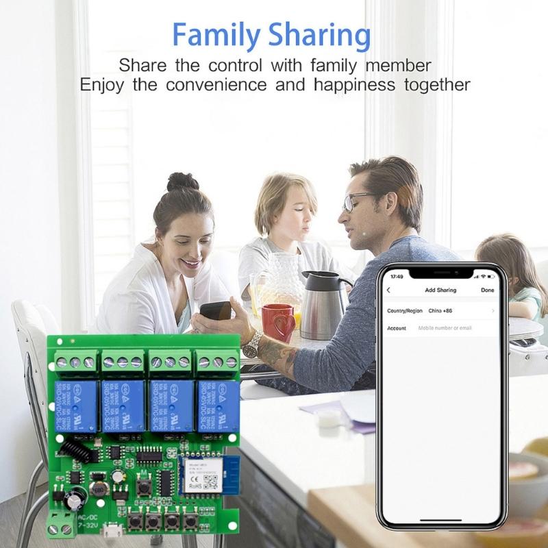 Remote Control Light es WiFi Wireless es Modules 7-32V 4CH WiFi Light es Garage oor Controller