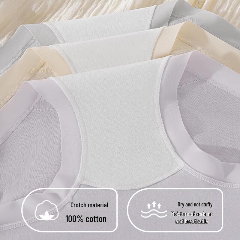 Sang Leiya Women's Seamless Pure Cotton Mid-Waist Briefs (3-Pack)