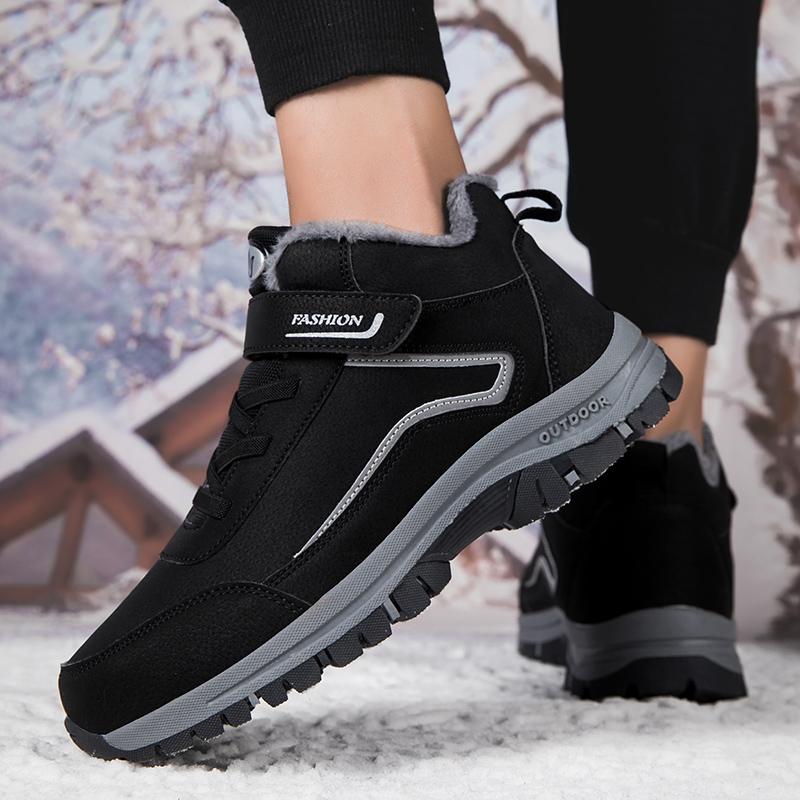 New Boots Men 2024 Winter Work Cotton Shoe Platform Comfortable Sneakers Outdoor Wear Resistant Warm Casual Plush Snow Boots