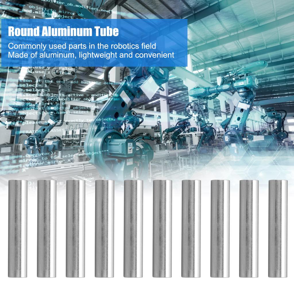 10 Stück Aluminiumrohr Rundes Gerades Rohr Roboter-Stützwerkzeuge Ø 10mm 6100-0810-0050