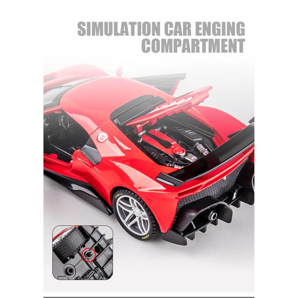 1/32 Laferrari  P80C Alloy Racing Car Model Diecast Metal Toy Sports Car Model Simulation Sound and Light Collection Children Gift